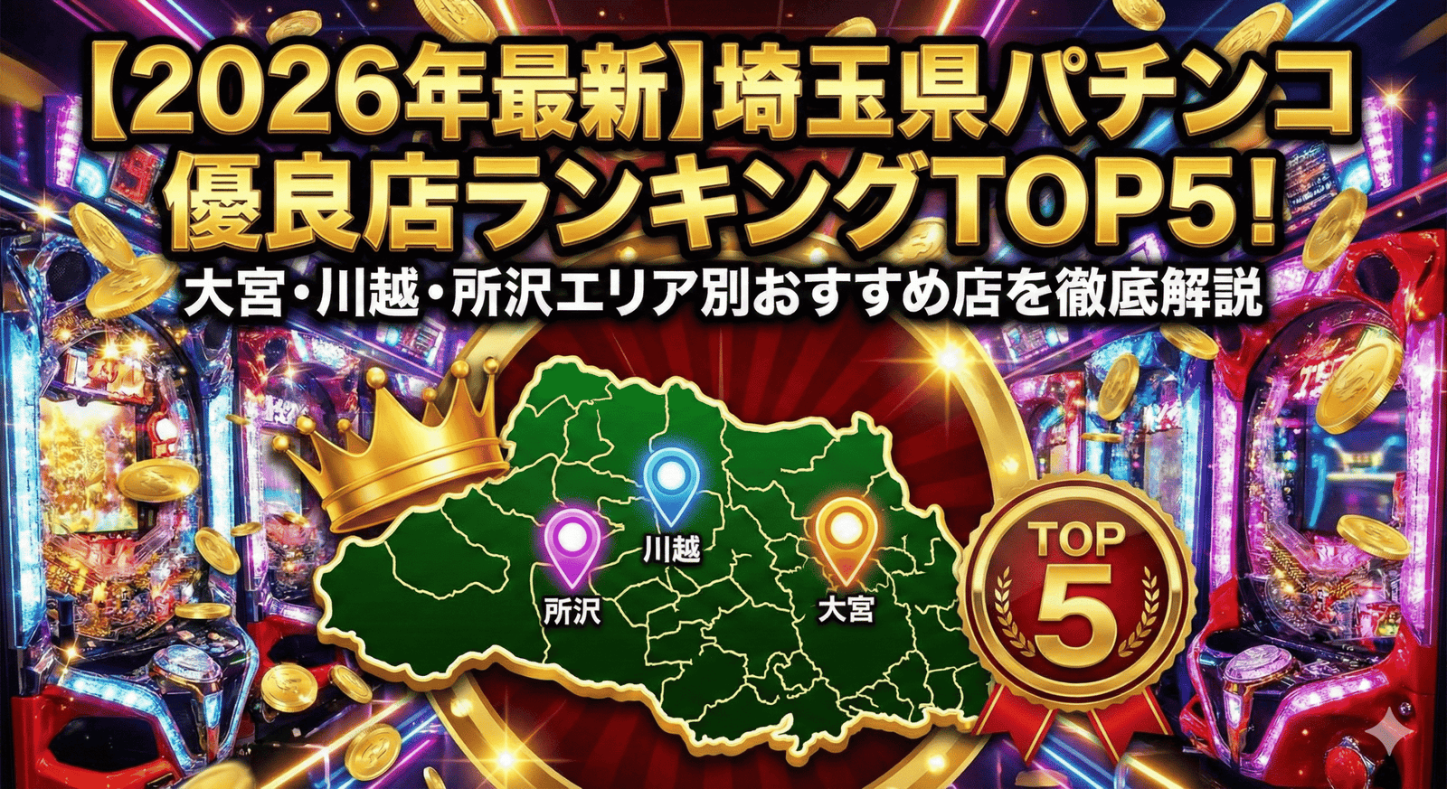 【2026年最新】埼玉県パチンコ優良店ランキングTOP5!大宮・川越・所沢エリア別おすすめ店を徹底解説