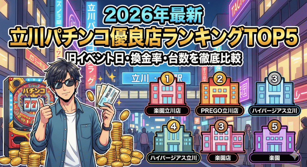 【2026年最新】立川パチンコ優良店ランキングTOP5！旧イベント日・換金率・台数を徹底比較