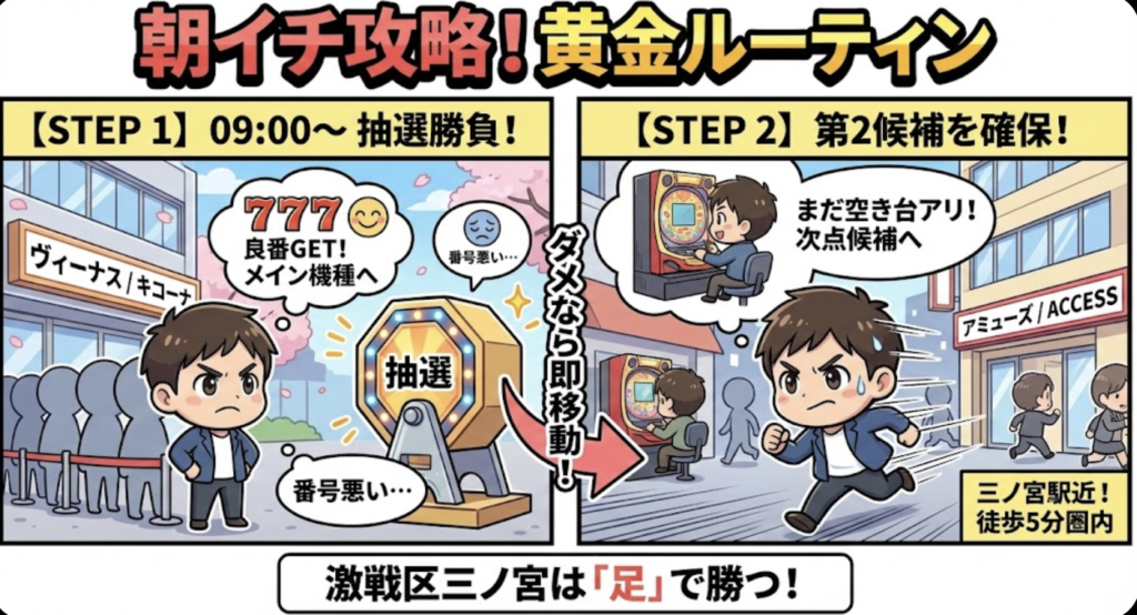 【午前：09:00〜】抽選勝負と「第2候補」の確保
