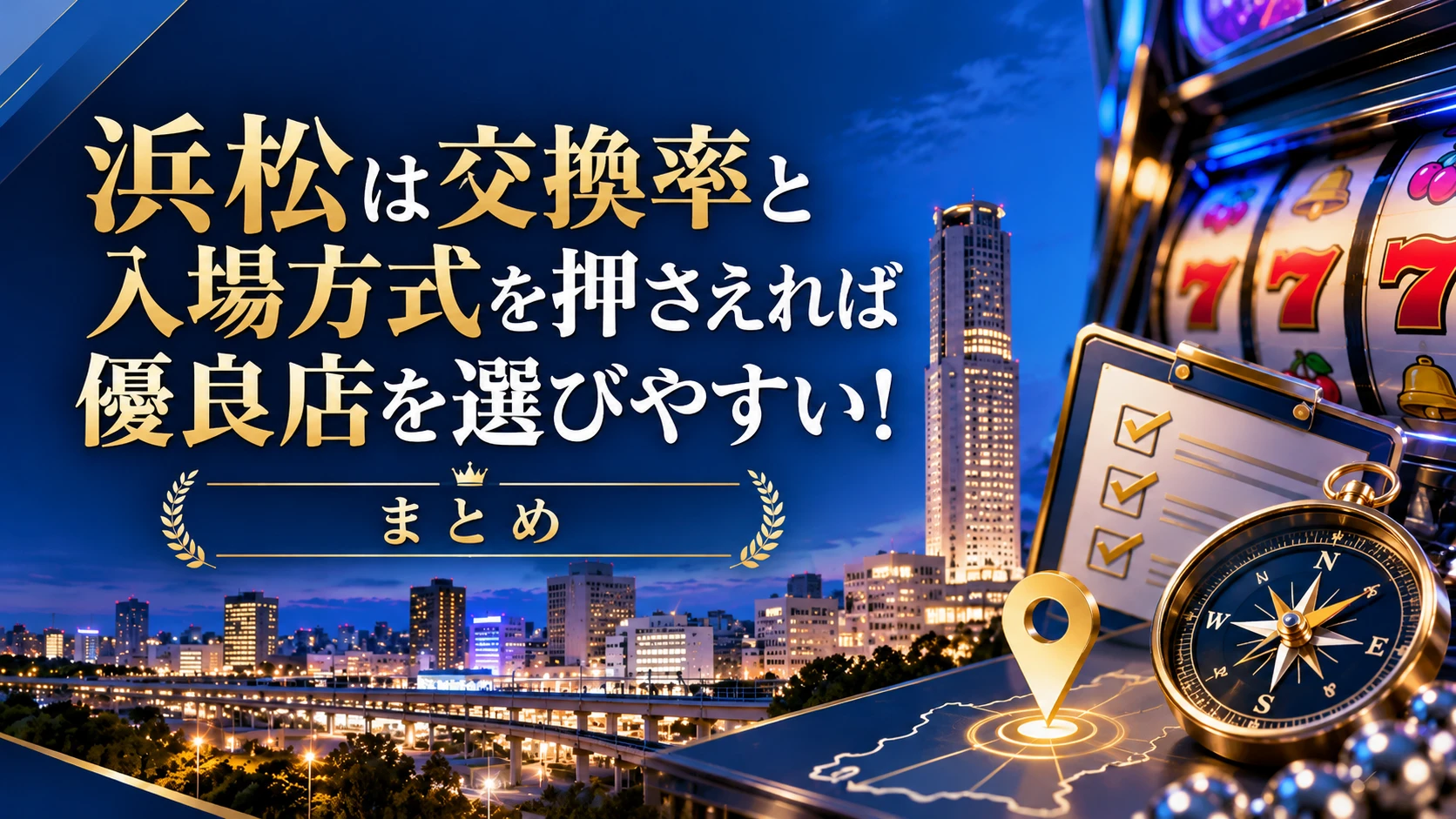 浜松は交換率と入場方式を押さえれば優良店を選びやすい（まとめ）のイメージ